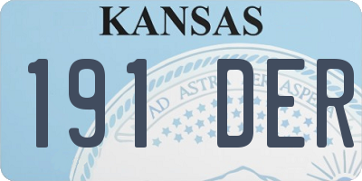 KS license plate 191DER