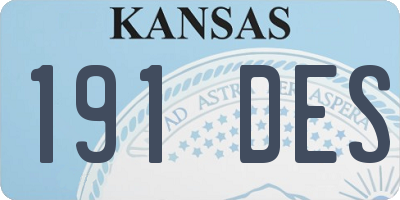 KS license plate 191DES
