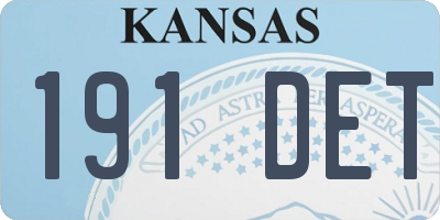 KS license plate 191DET