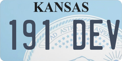 KS license plate 191DEV