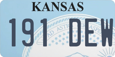 KS license plate 191DEW