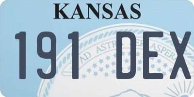 KS license plate 191DEX