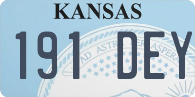 KS license plate 191DEY