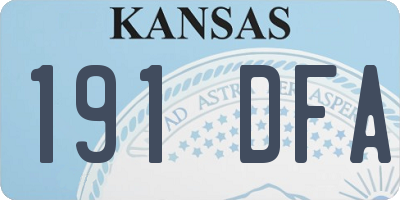 KS license plate 191DFA