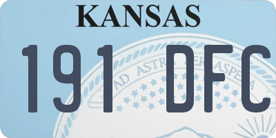 KS license plate 191DFC