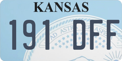 KS license plate 191DFF