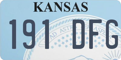 KS license plate 191DFG