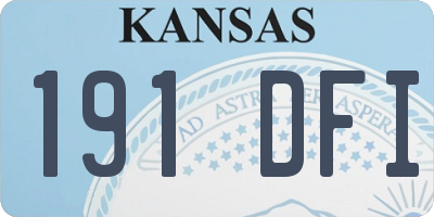 KS license plate 191DFI