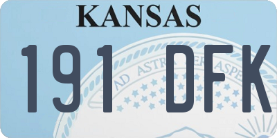 KS license plate 191DFK