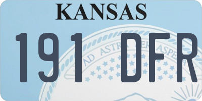 KS license plate 191DFR