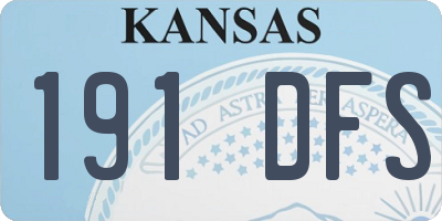 KS license plate 191DFS