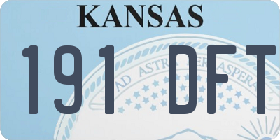 KS license plate 191DFT