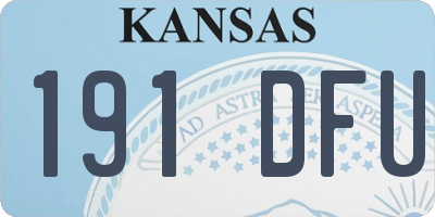 KS license plate 191DFU