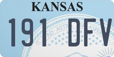 KS license plate 191DFV