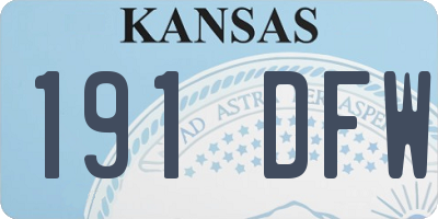 KS license plate 191DFW