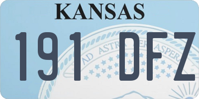 KS license plate 191DFZ