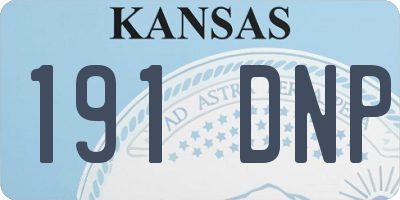 KS license plate 191DNP