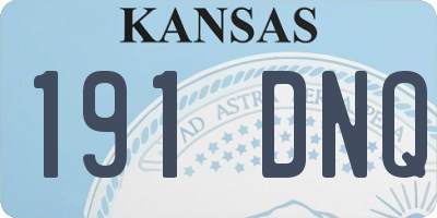 KS license plate 191DNQ