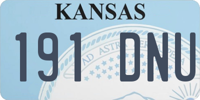 KS license plate 191DNU