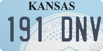 KS license plate 191DNV