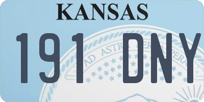 KS license plate 191DNY