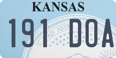 KS license plate 191DOA