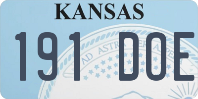 KS license plate 191DOE