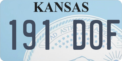 KS license plate 191DOF