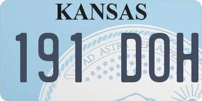 KS license plate 191DOH
