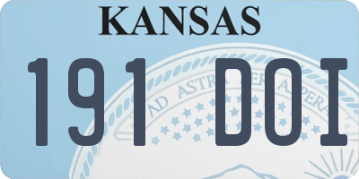 KS license plate 191DOI
