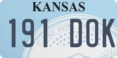 KS license plate 191DOK
