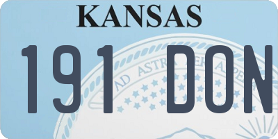 KS license plate 191DON