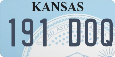 KS license plate 191DOQ