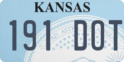 KS license plate 191DOT