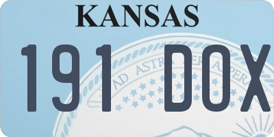 KS license plate 191DOX
