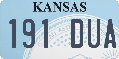 KS license plate 191DUA