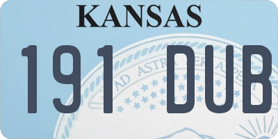 KS license plate 191DUB