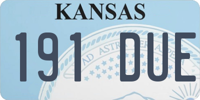 KS license plate 191DUE