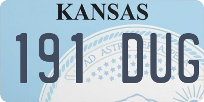 KS license plate 191DUG