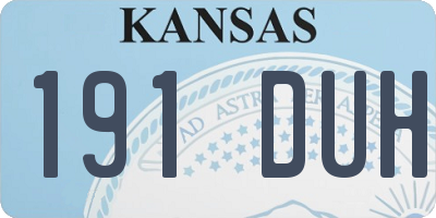 KS license plate 191DUH