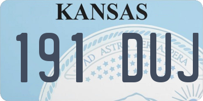KS license plate 191DUJ