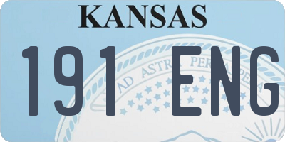 KS license plate 191ENG