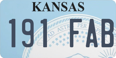 KS license plate 191FAB
