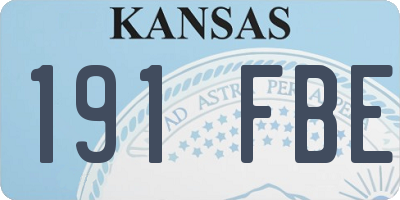 KS license plate 191FBE