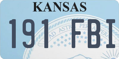 KS license plate 191FBI