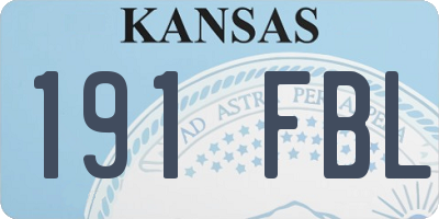 KS license plate 191FBL