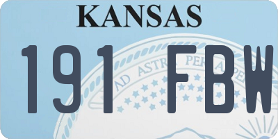 KS license plate 191FBW