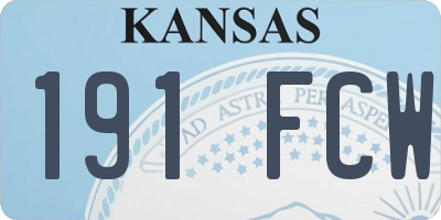 KS license plate 191FCW