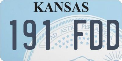 KS license plate 191FDD