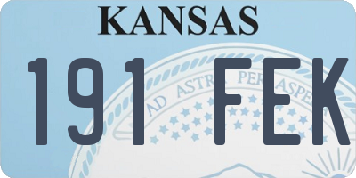KS license plate 191FEK
